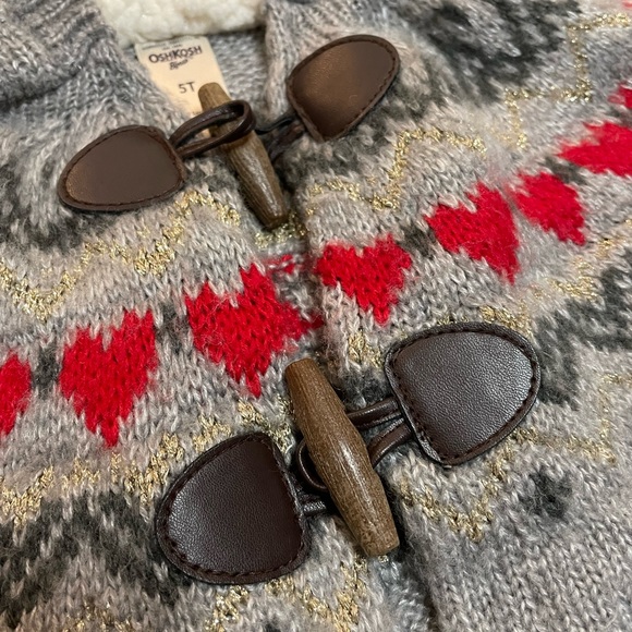 Adorable Oshkosh Sweater with Nordic & Heart Details - Picture 5 of 5